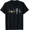 Tennis Lover Tennis Heartbeat EKG Pulse Racket Sport Gift Unisex T-Shirt