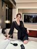 1011 New Ice Silk Mature Style Nightdress, Premium Thin Loungewear Women's Can Wear Trendy Pajamas