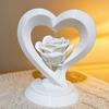 Rose Heart Figurine, 3D Printed Heart Sculpture, Romantic Decorative Ornament for Table, Shelf Centerpiece