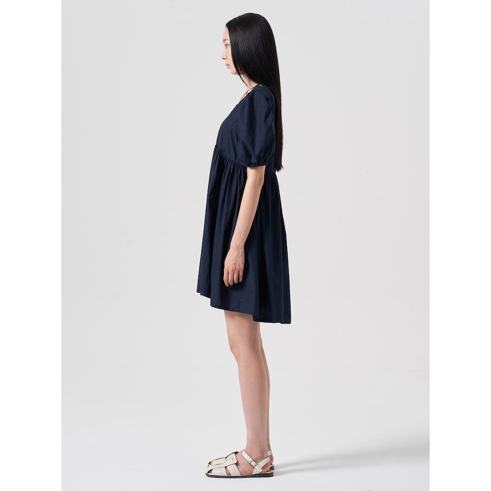 8SECONDS Cotton Puff Sleeve Mini Dress Navy