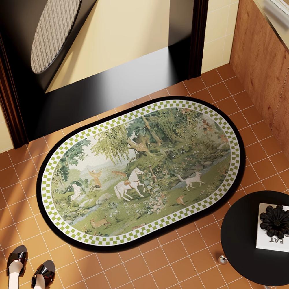 

Anti-Skid Durable Easy To Clean Bath Blanket High Quality Super Absorbent Bathroom Door Mat Diatom Mud Bathroom Door Mat 30X40CM(1X1.3FT