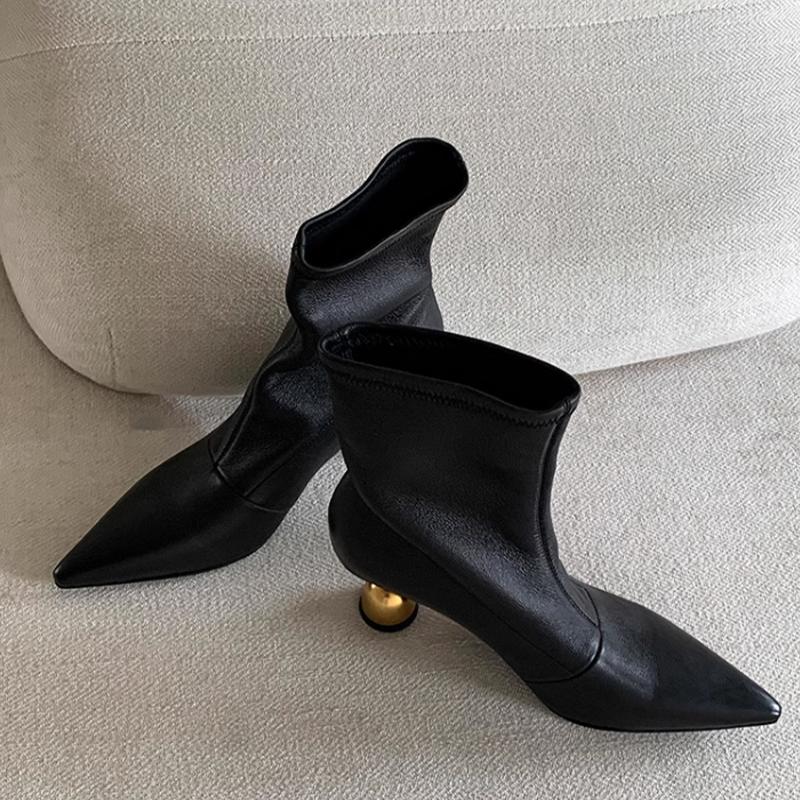Fashion Ankle Boots for Women Pointed Toe Fashion Heeled Shoes Winter Designer Chelsea Boots 2025 New Dress Luxury Botas De Mujer Shoes