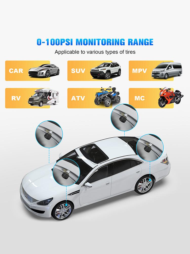 Bluetooth-compatible Tire Pressure Monitor System Mobile Phone Display Auto Motorcycle Tire Pressure Detection