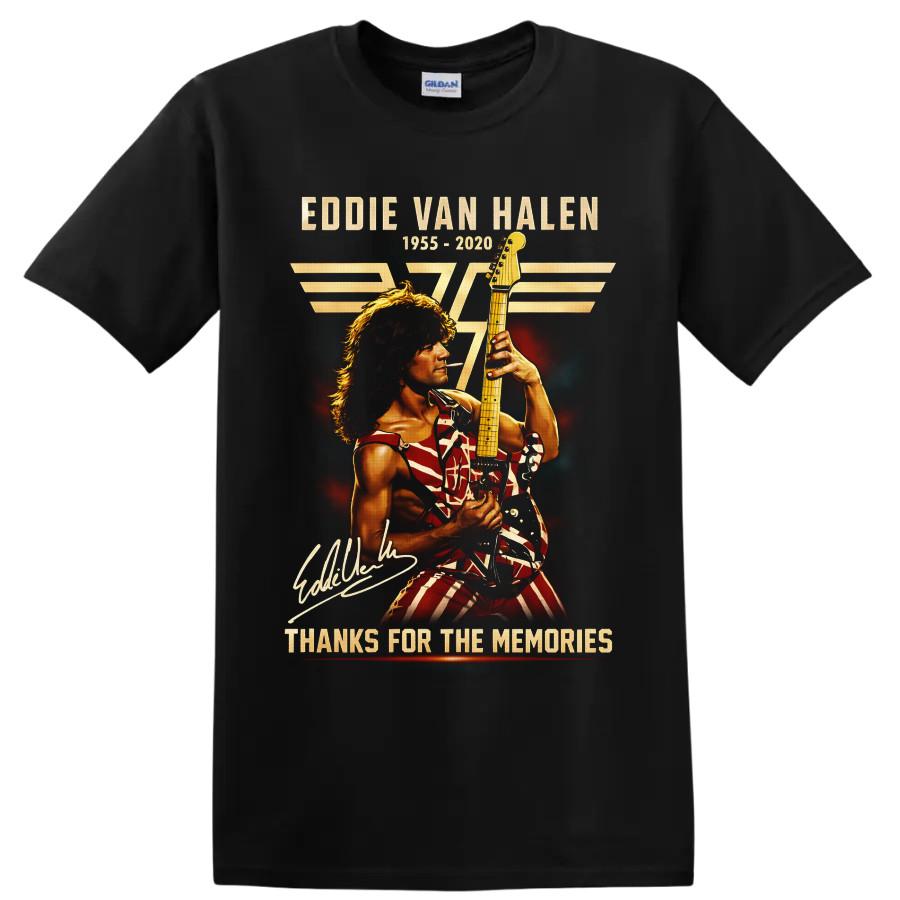 Eddie Van Halen Guitar Tribute T Shirt 1955 2020 Rock Legend Memorial Tee Gift