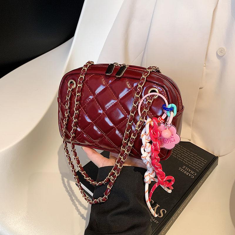 Raute Kettenhandtasche Damen Frühling und Sommer neu beliebt Schulter Umhängetasche hochwertig kleine quadratische Tasche