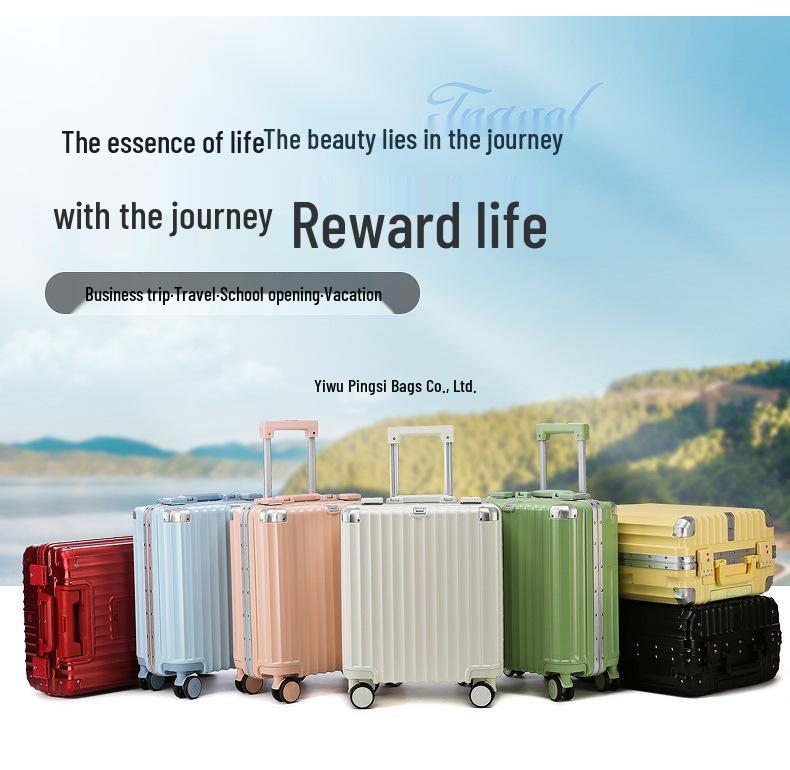 18-inch Lightweight Carry-On Suitcase for Men and Women - Airline Approved, Horizontal Design with Lockable Trolley.