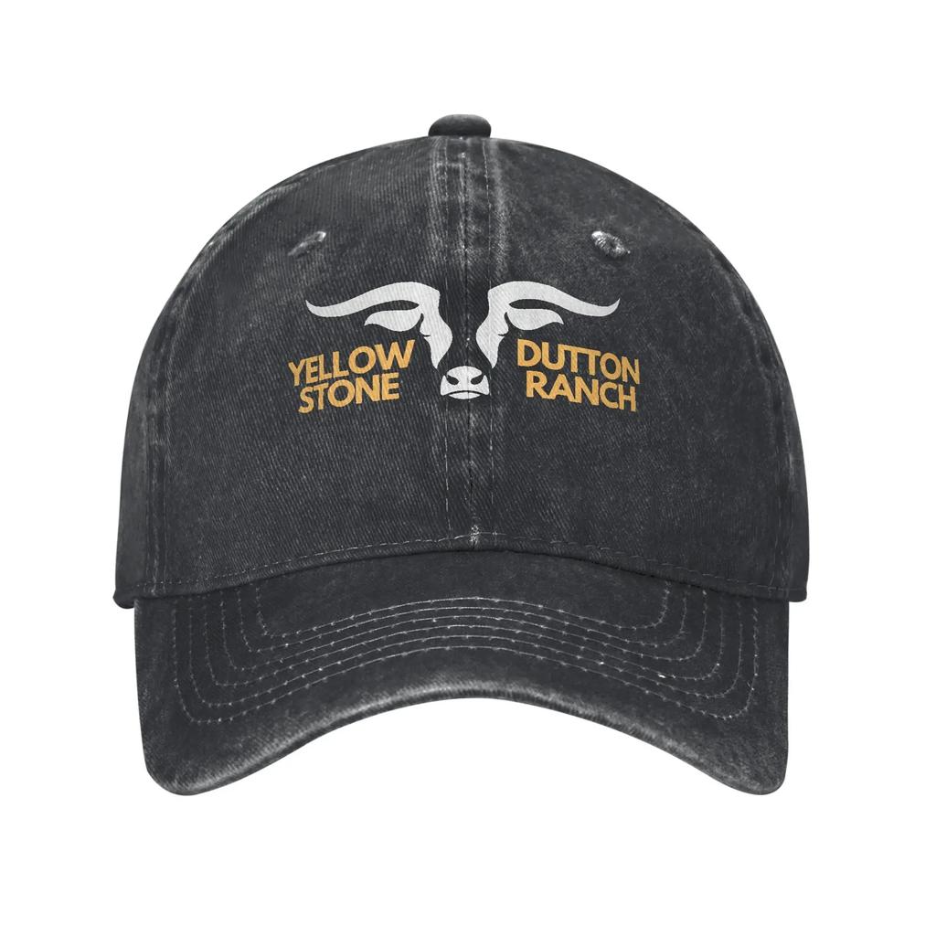 AYellowstone Sliten Dutton Basebollkepsar Sliten Denim Snapback Keps Ranch Guldlogotyp Utomhus Löpning Ostrukturerade Kepsar Ha