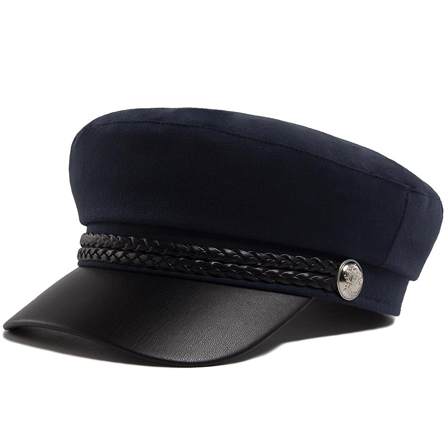 

Женский берет из ПУ кожи с плоским козырьком, мягкий тканевый осенне-летний козырек, шляпа для женщин, роскошные модные кепки газетчика для дам и девушек тёмно-синий