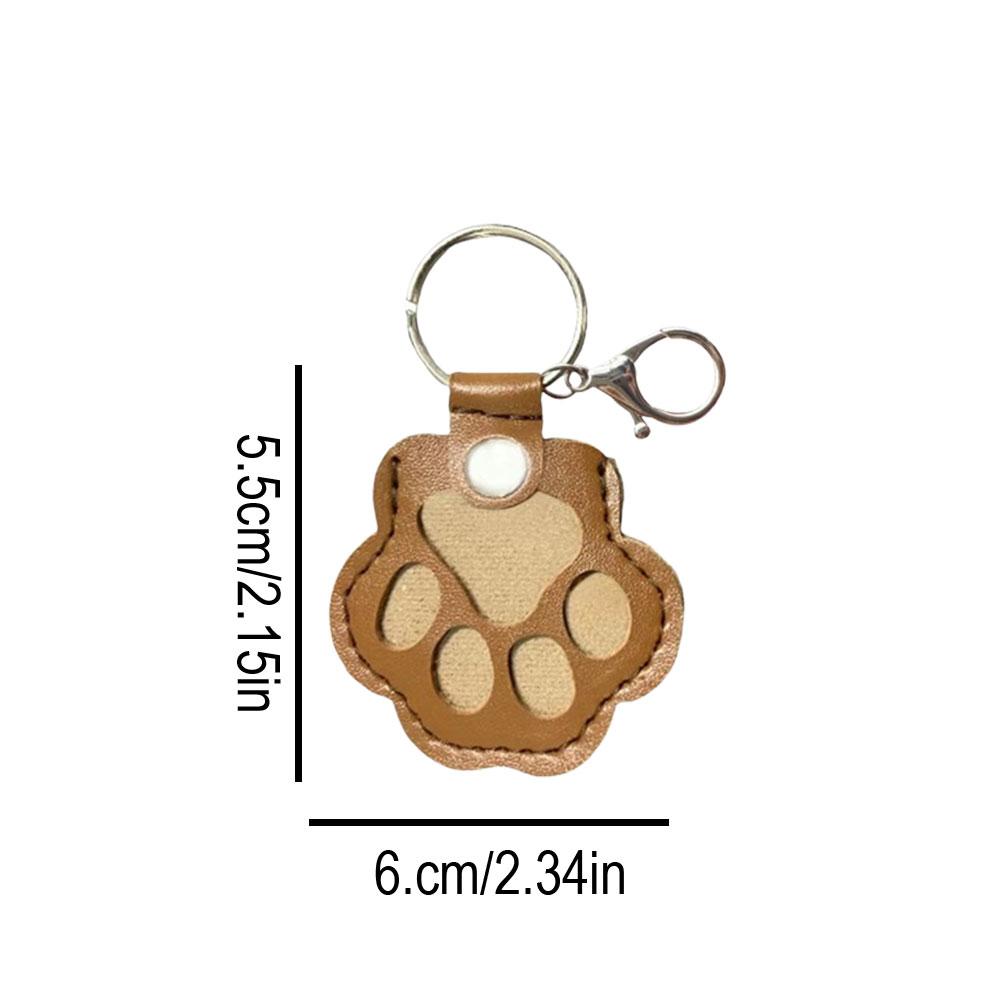 1PC Paw Shape Memorial PU Leather Pet Hair Storage Bag Cute Paw Shaped Cat Dog Fur Keychain Pendant Portable Keyring Accessories