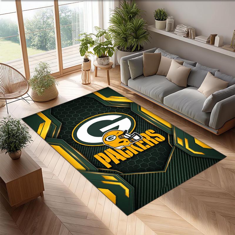 Tappeto in Velluto di Cristallo Green Bay Packers Morbido Anti?Tappetino Antiscivolo Comodo per Casa Soggiorno Camera da Letto Tappeto Decorativo