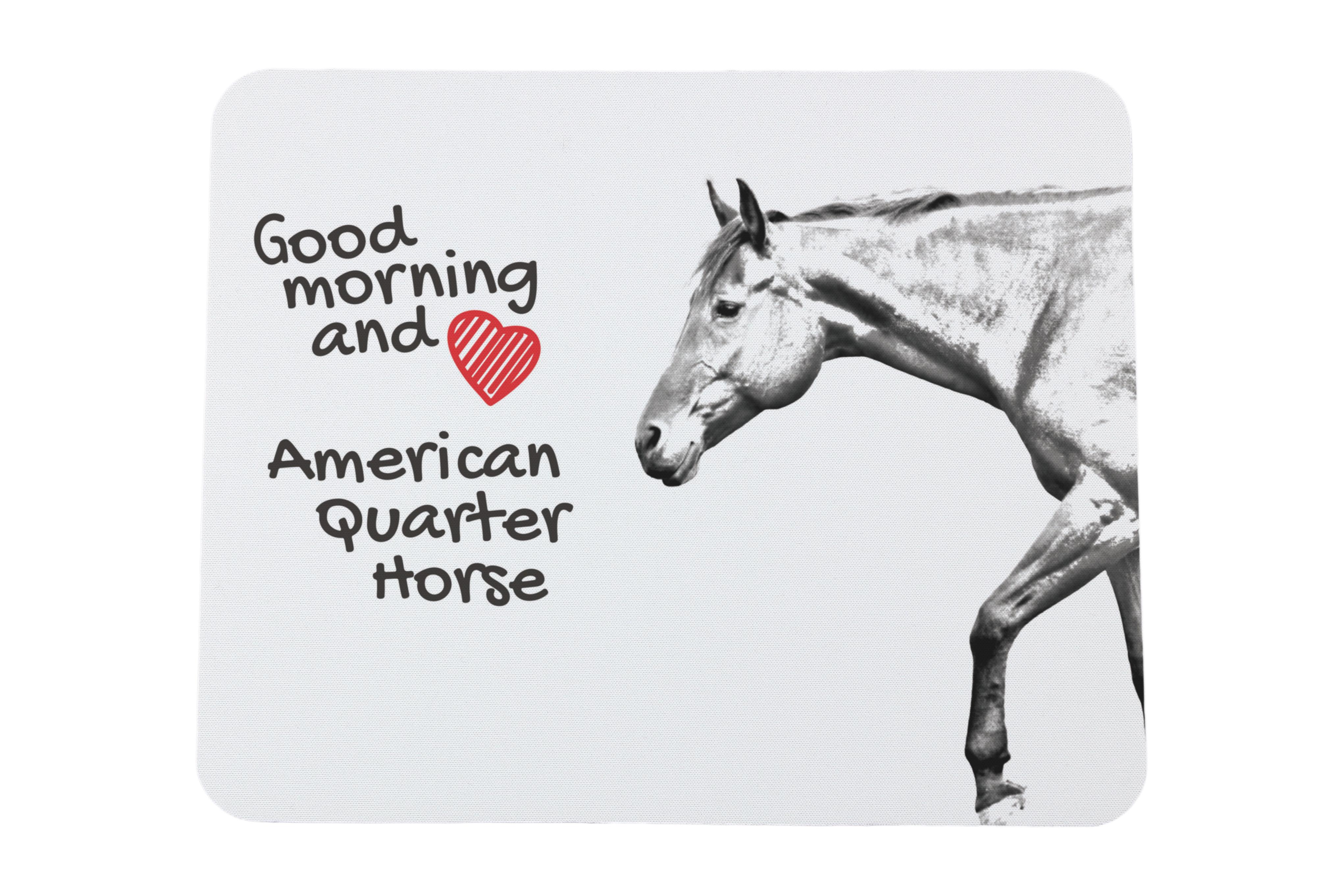 

American Quarter Horse - mouse pad with print, personalized pad with a horse, unique gadget for an office worker from the Art-Dog brand білий