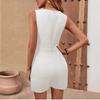Women's new fashion casual jumpsuit shorts temperament commuter sleeveless v-neck jumpsuit