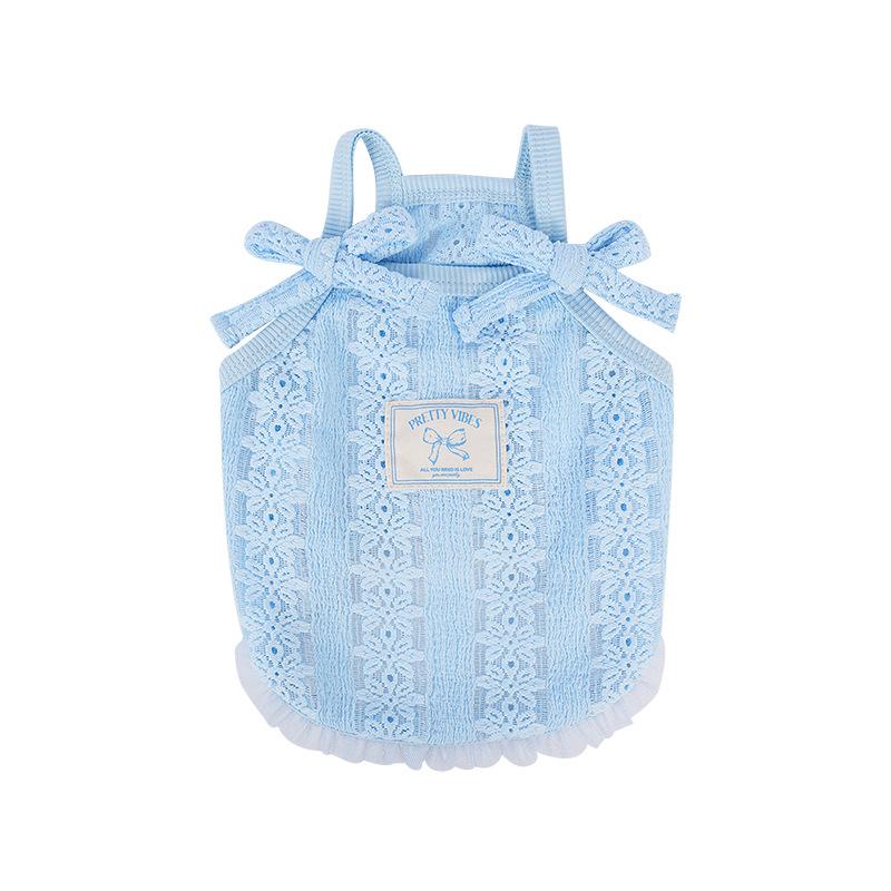 

Pet dog dog clothes summer spring summer cool mesh sling vest sweet schnauzer than bear cute cat 2XL синий