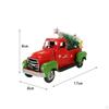 Christmas Red Truck Decorations Rustic Metal Car Model Xmas Ornaments for Table