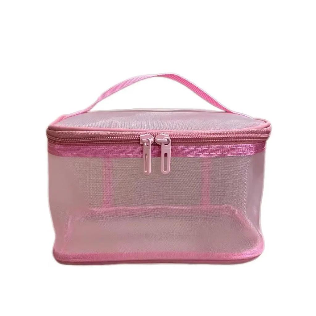 Dames Transparante Mesh Reizen Cosmetische Tas Make-up en Toiletartikelen Kit Opbergtas Make-up Organizer Tas