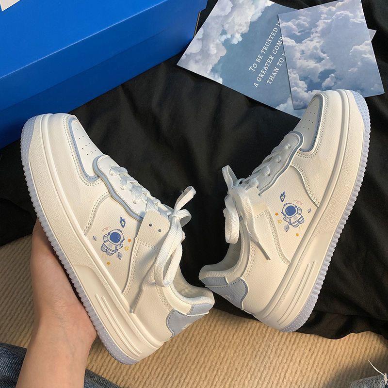 Girls Little White Shoes 2025 New Women's Spring and Autumn Students Versatile Women's Shoes Casual Sports Platform Sports Board Shoes