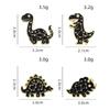 4 Styles Cartoon Space Star Pattern Dinosaur Design Enamel Brooches Girls Cute T-Rex Brontosaurus Stegosaur Shaped Golden Pins