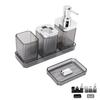 Badezimmer-Accessoires-Set Bad-Ensemble-Set mit Zahnbürstenhalter Becher Lotion-Flaschen Seifenschale Tablett