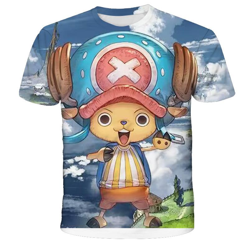Summer  One Piece Cartoon Cosplay T-shirt Monkey D. Luffy Boy Short Sleeve The Casual T Shirt Streetwear Anime