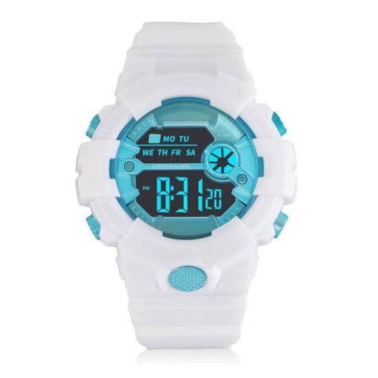 LED Electronic Watch Waterproof Anti-slip Adjustable Strap Round Dial Kids Students Casual Sports Digital Wristwatch Birthday Gift