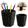 Unique Pebble Texture Storage Pen Holder, Hexagonal Desktop Organizer, Stable Anti-Tip 3D Decorative Desk Ornament for Home Printed PLA Cup