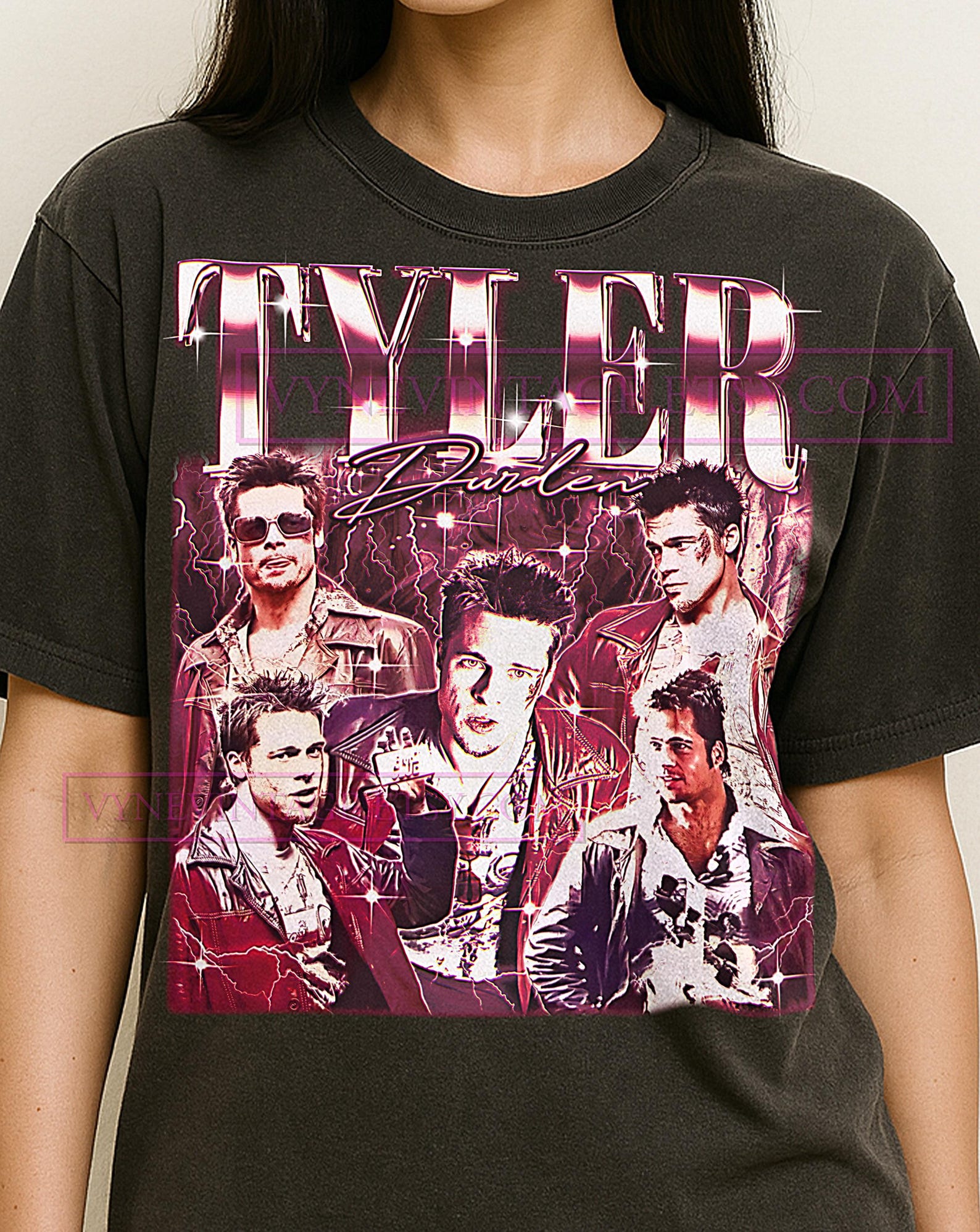 TYLER DURDEN T-Shirt, Vintage Character Psychological Villain Star Performer Tee, 90s Retro Throwback, Tyler Durden Sweater L