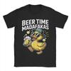 Bierzeit madafakas Lustige Enten T-Shirt Herren 100% Baumwolle Hipster T-Shirts Rundhals T-Shirts Kurzarm Kleidung Party