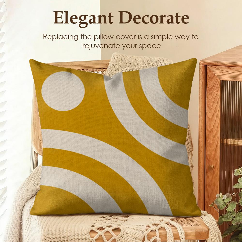 Midcentury Modern Kissenbezug Natürliches Leinen Bio-Stoff Beidseitiger Druck Sofa Heimdekor Geschenk Kissenhülle