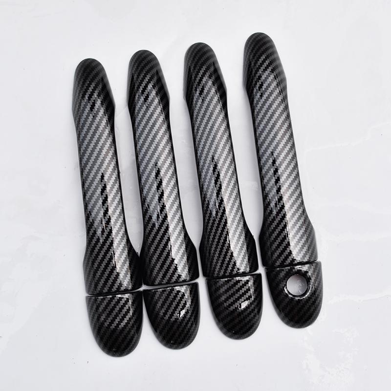 For Proton Gen-2 2004-2012 Car Door Handle Cover,black Carbon Fiber Pattern Cover Trim 2005 2006 2007 2008 2009 2010 2011