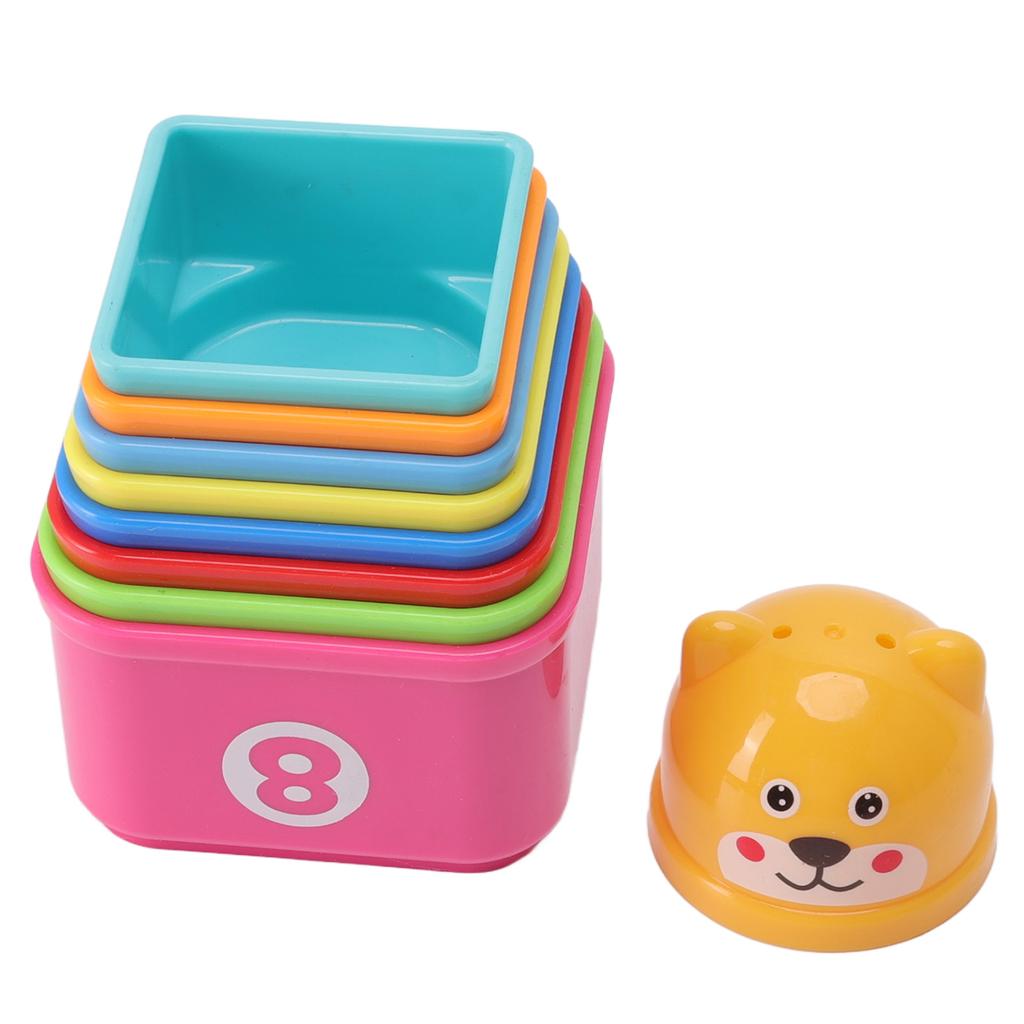 Baby Stapelspielzeug Puzzle Spaß Cartoon Viereck Zahlen Buchstaben Stapelbecher Baby Bauspielzeug