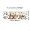 Cartoon Animal Wall Decals Cute Window Glass Sticker for Bedroom Living Room Left