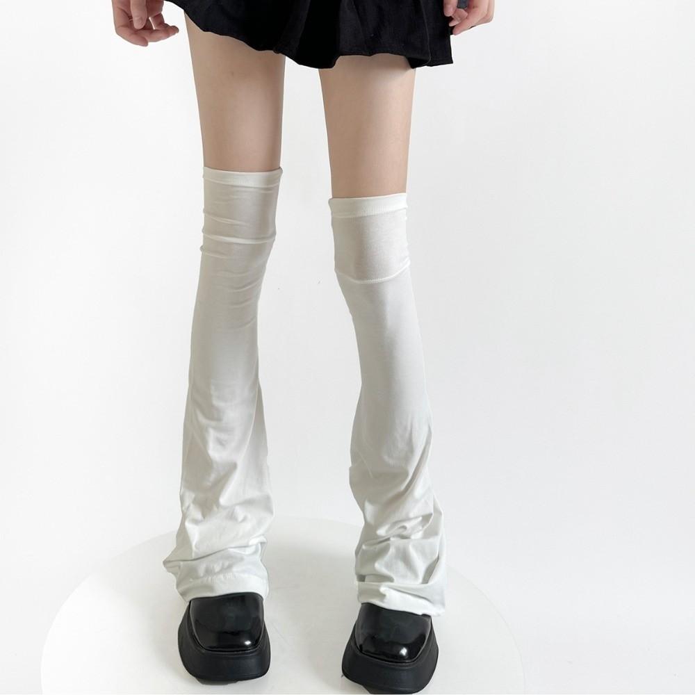 Vintage Korean Style Flared Leg Sleeve Sun-proof Soft Loose Socks Foot Cover Cotton Y2K Over Knee High Sock Summer