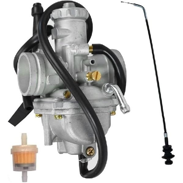 Carburetor & Choke Cable for Suzuki LTF230 Quadrunner 250 LT250E LT250EF 2x4 1985 LTF250 1988-1996 13200-18B10 13200-24510