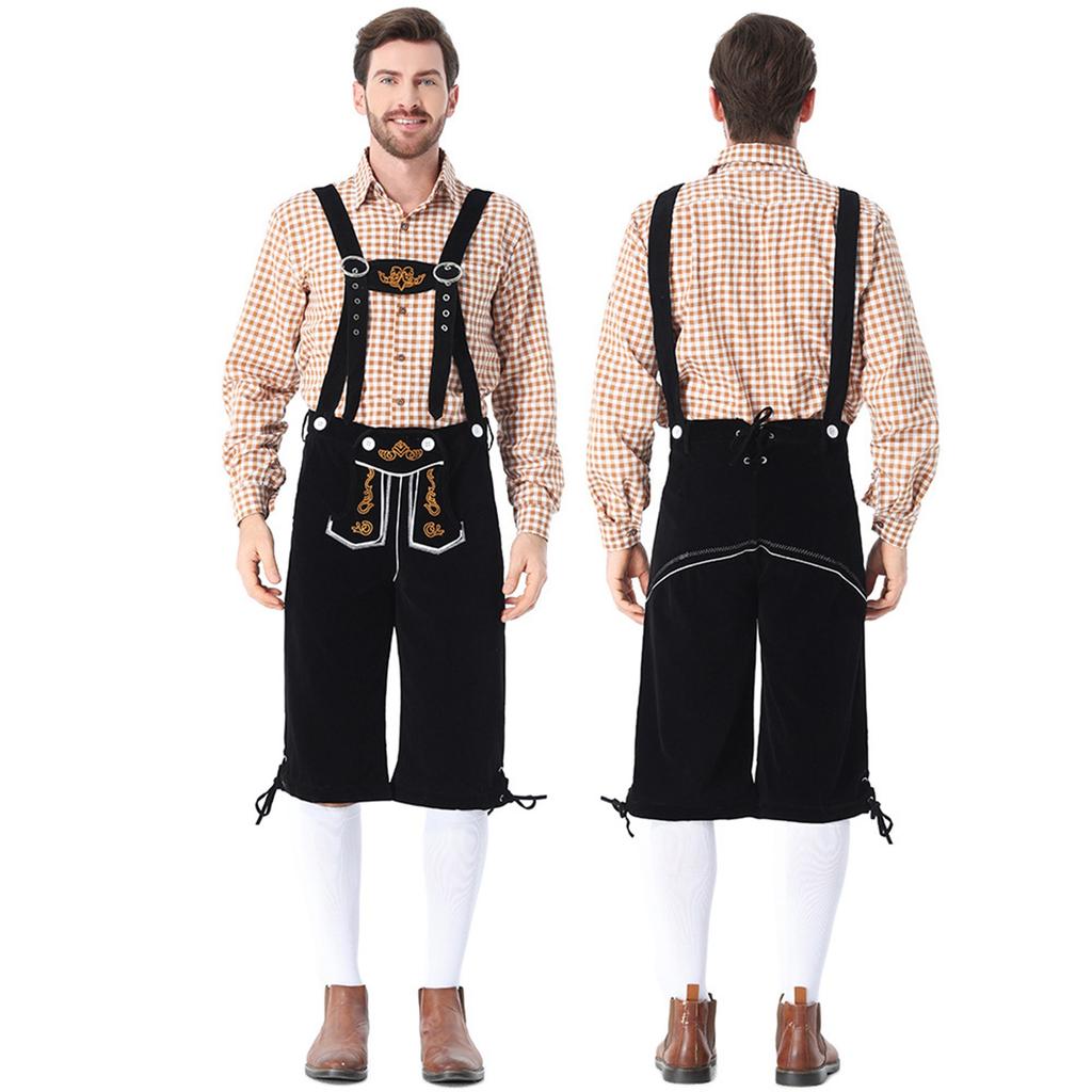 Pánské německé bavorské Oktoberfestové šle Overal Tradiční kostým