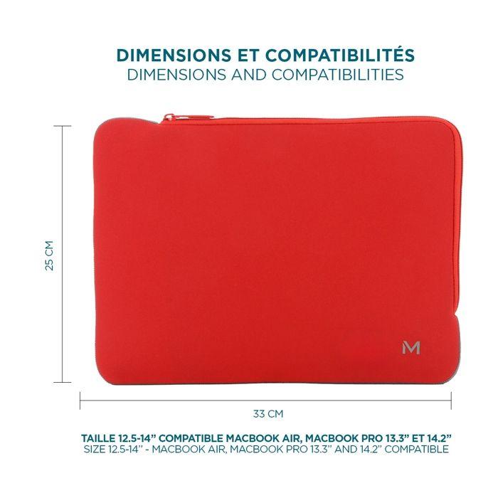 Housse Néoprène Pour Ordinateur Portable / Tablette 12.5-14" - Rouge Et Gris - MOBILIS