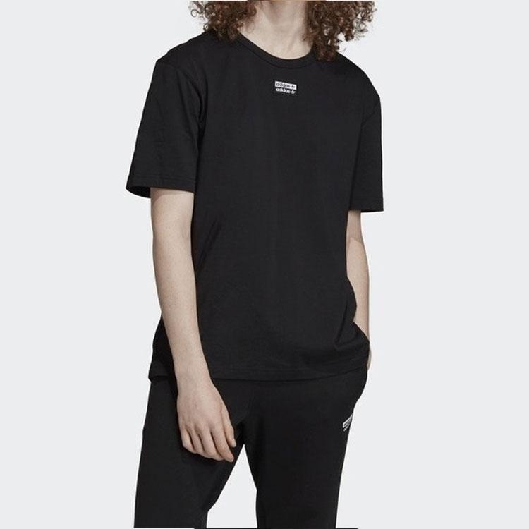 Adidas Originals Trefoil Vocal Tee Solid Box Logo Short Sleeve T-Shirt Men Tops Black ED7220