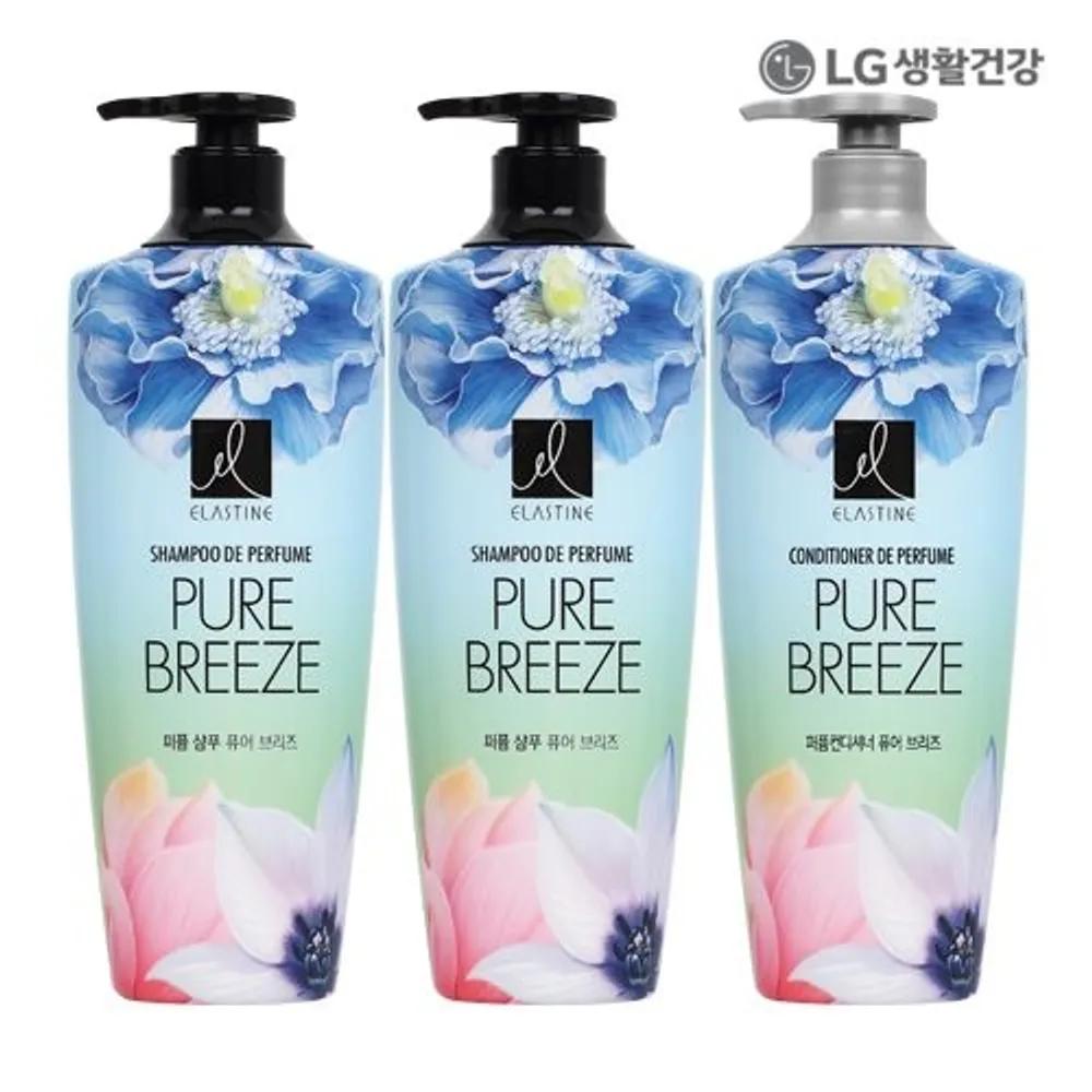 ELASTINE Perfume Pure Breeze 600ml Shampoo x 2 + Conditioner 600ml