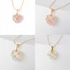 2 Pcs Diamond Castle Necklaces Fashion Birth Stone Heart Necklace Heart-shaped Crystal Pendant Jewelry for Teenage Girls