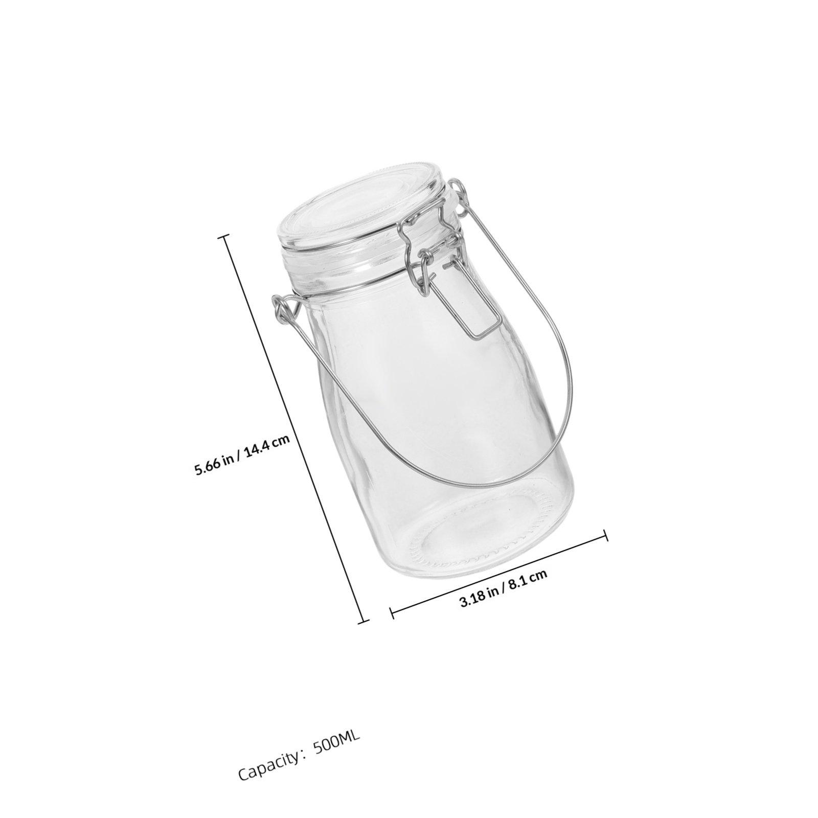 

Glass Storage Jar 500ml Airtight Reusable Transparent Sealed Container for Juice Milk Tea Glass Bottles for Juicing
