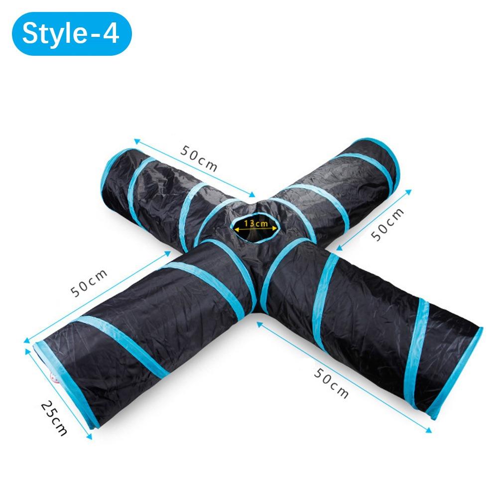 Fun Polyester+Steel Wire Cat Tunnel Tube Breathable Foldable Cat Nest Blue Training Interactive Cat Maze Tunnel Rabbit