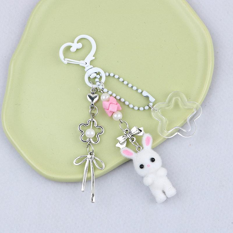 

Каваї Милий Кролик Брелок Мультяшний Флокований Підвіска з Твариною Брелок Вишукані Аксесуари для Прикраси Рюкзака Подарунки