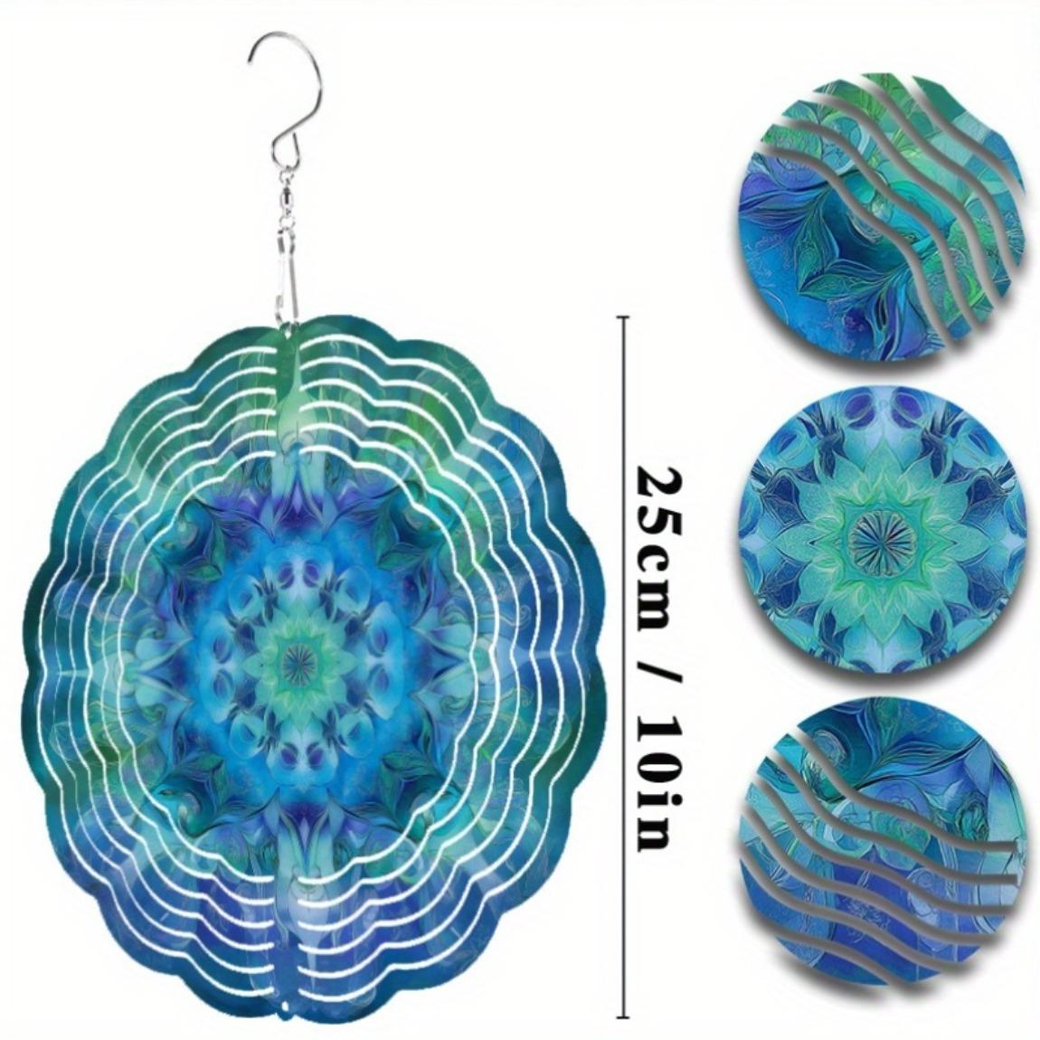 

25.4cm Metal Wind Chime for Outdoor Garden Decor Rotating Hook with Spring Summer Fall Winter Design Perfect Gift for Family Friends Patio Yard 01A