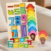 Pädagogische digitale Holzbausteine Kreative Puzzles Stapelspielzeug Farben Zahlen Erkennen Montessori Geschenk