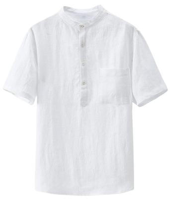 EASTEMPO Short Sleeve Summer Loose Solid Plus Sizes Men's T-Shirt, Cotton-Linen, Fit, Stylish, Color, Lightweight, (JP, Alphabet, XL, White)