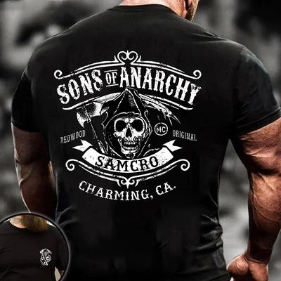Heißer Verkauf SAMCRO Thema Sons of Anarchy Grafikdruck T-Shirt Mann Frau Kurzärmelig Locker Sommer Neues T-Shirt Baumwolle Weich Bequem Lässig Übergroßes Oberteil