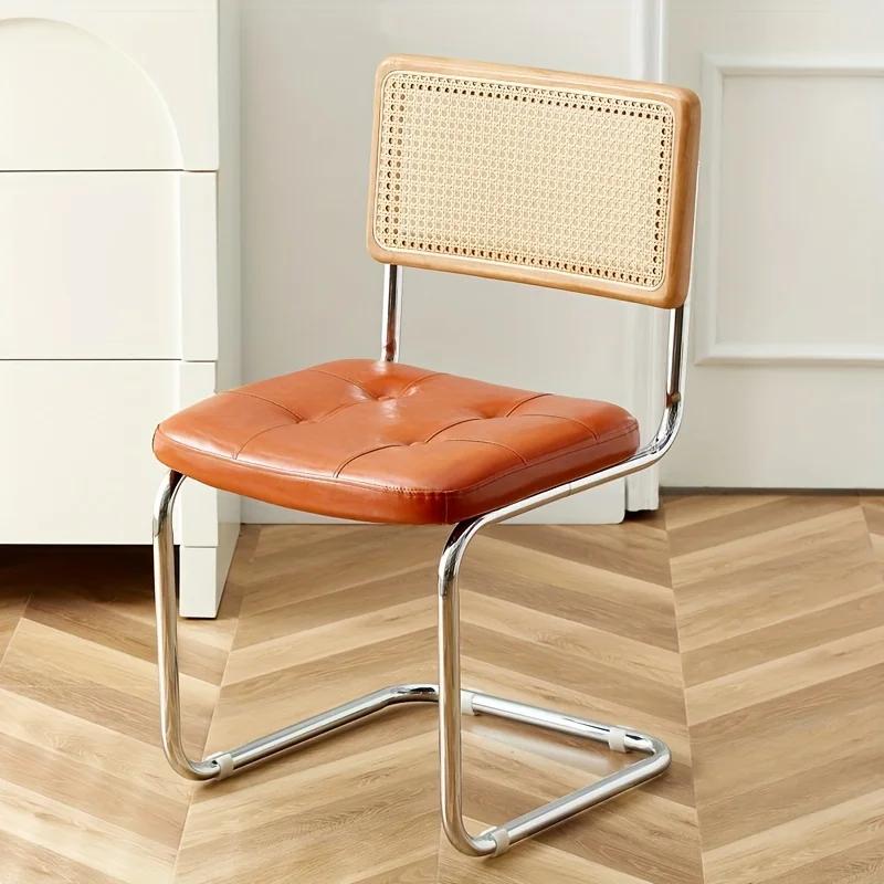 Nordic Style Dining Chair - Artificial Leather Cushion, Electroplated Metal Frame, Comfortable & Durable Chair Dining Room