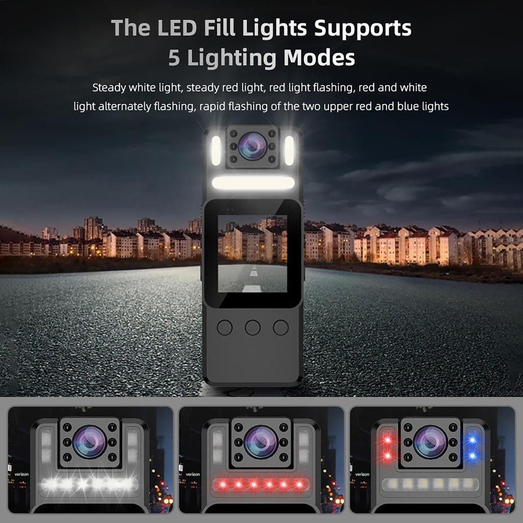 1080P Body Camera with Audio and Video Recording Wearable Body Cam WiFi Camera Camcorder with 180 degrees  Rotatable