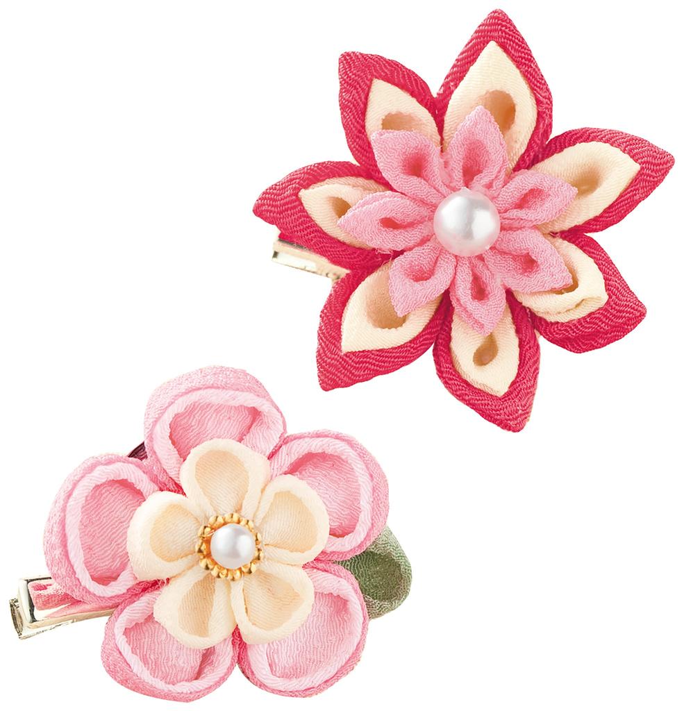 Panami Tsumami Zaiku Tsumamikko Flower Kit, Brooch, Pink, LH-380