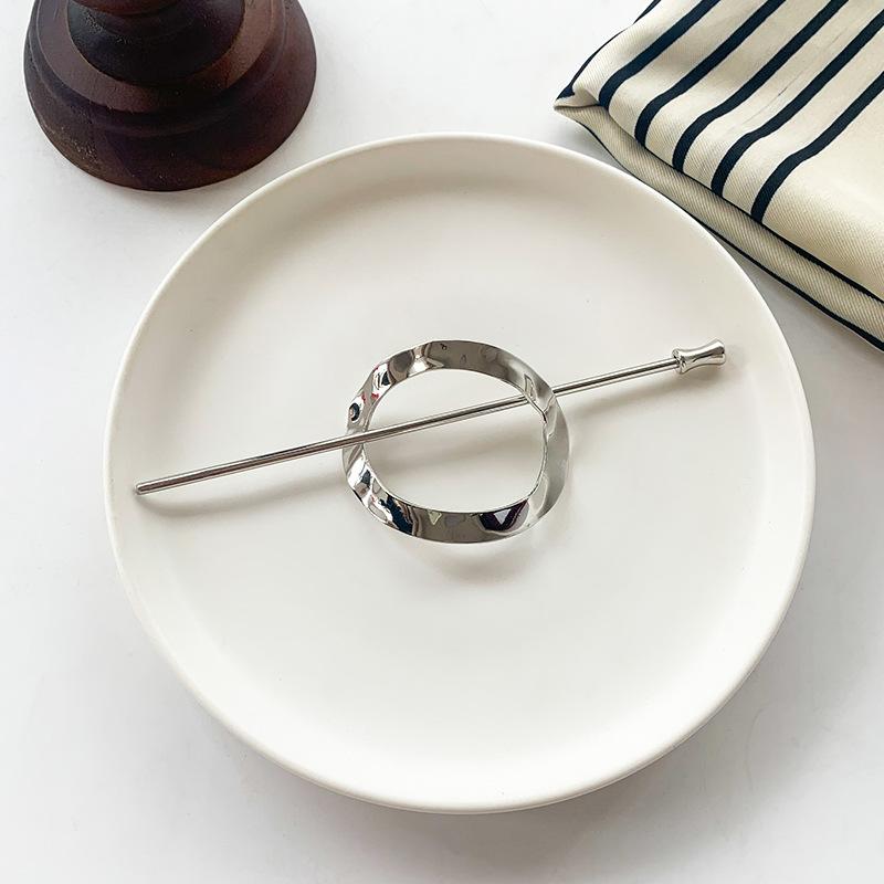 

Геометрическая металлическая заколка для волос золотого и серебряного цвета для женщин, элегантный полый держатель для хвостика, вилка для волос, головной убор, аксессуары для волос, подарки