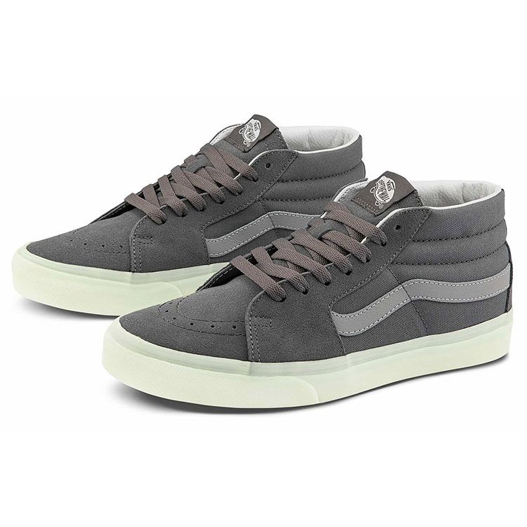 Vans Sk8 Non-Slip Durable Mid-Top Skate Shoes Unisex Skate Shoes Gray VN0A3WM3ABD